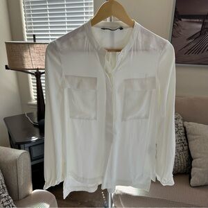 White House Black Market Cream Blouse